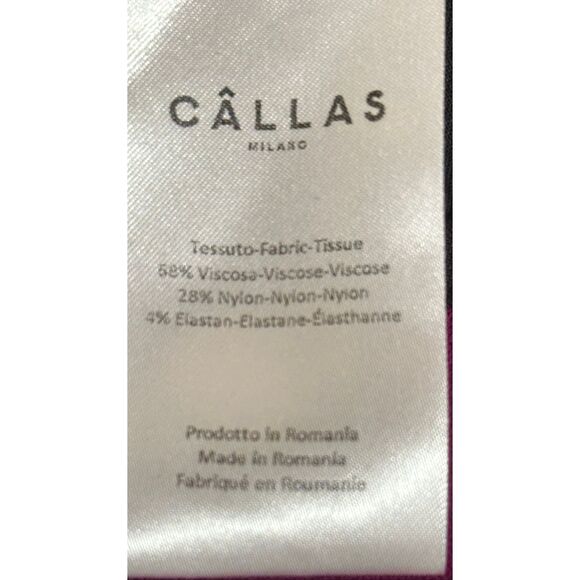 Callas DANAE CREPE STRETCH HIGH WAISTED FIT AND FLARE TROUSERS IN MAGENTA NWT Si - Picture 9 of 9